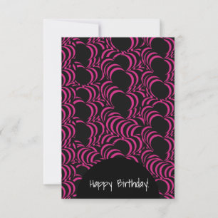 Cartão Roxo Verde Hipnótico Feliz Aniversário Qualquer Oc