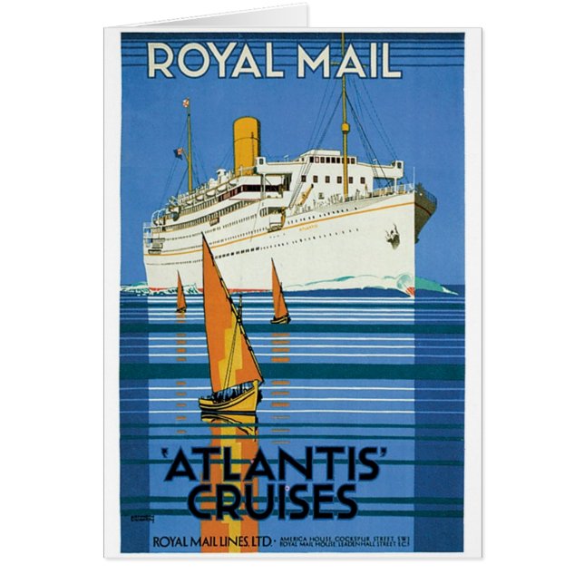 Cartão Royal Mail "Atlantis Cruises" (Frente)