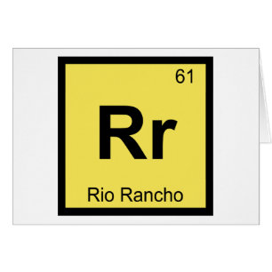 Cartão Rr - Rio Rancho Novo México Símbolo Químico Cidade