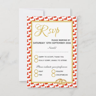 Cartão RSVP 婚礼 feito sob encomenda do casamento da escritu