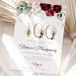 Cartão RSVP 100th birthday Elegant Milestone invitation
