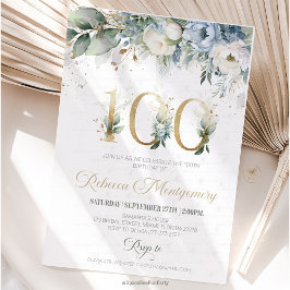 Cartão RSVP 100th birthday Elegant Milestone invitation