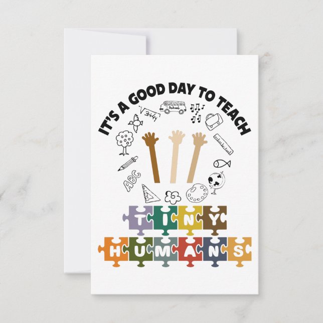Cartão RSVP 1/4, é um bom dia ensinar seres humanos, professor (Frente)