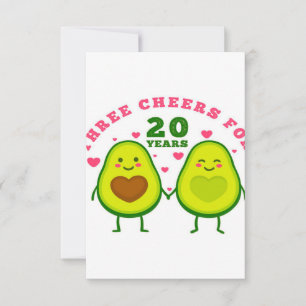 Cartão RSVP 20 anos de aniversário de casamento presente do m