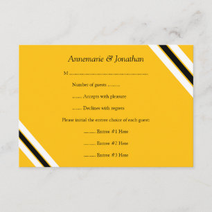 Cartão RSVP 3,5x5 Tiras Horizontais Negras Negras Negras Moder
