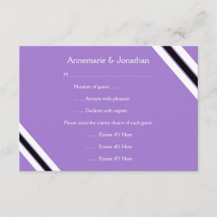 Cartão RSVP 3,5x5 Tiras Horizontais Pretas Negrito Modernas