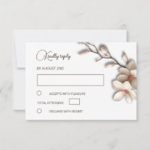 3D Ivory Magnolia Simple Wedding