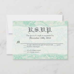 Cartão RSVP 3x5 R.S.V.P. Impressão de Lace da Casa da Moeda d
