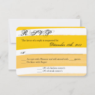 Cartão RSVP 3x5 R.S.V.P. Linha Amarelo de faixa do bloco da pl