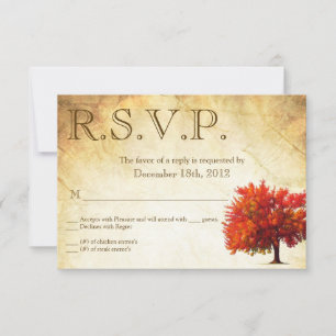 Cartão RSVP 3x5 R.S.V.P. Placa de resposta: queda de papel em 