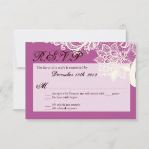 Cartão RSVP 3x5 R.S.V.P. Placa Vintage, Vitoriana, Lace Orcchi