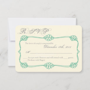 Cartão RSVP 3x5 R.S.V.P. - Tiff Náutico do Âncora do Nó da Pla