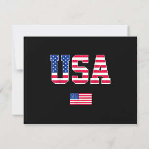 Cartão RSVP 4 de julho Camisa EUA Bandeira Americana Patriótic