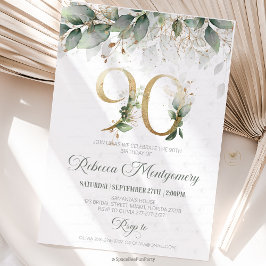 Cartão RSVP 90th birthday Elegant Milestone invitation