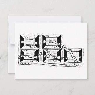 Cartão RSVP A Arquitetura da Conexão Linocut