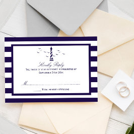Cartão RSVP A Coleção de Casamento Farol Náutico