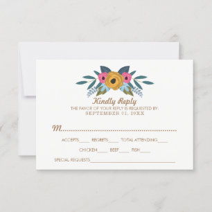 Cartão RSVP A Coleção de Casamentos Brancos Floral Wreath
