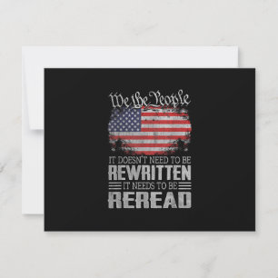 Cartão RSVP A Constituição dos EUA sobre a bandeira dos EUA pr