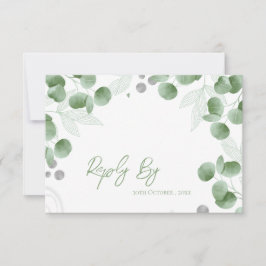Cartão RSVP A Natureza Elegante Inspirou Casamento Verde Eucal