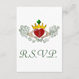 Cartão RSVP A placa Claddagh R.S.V.P (Cor do Cheio)
