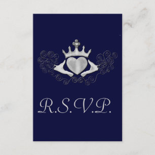 Cartão RSVP A placa Claddagh R.S.V.P (Prata)