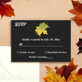 Cartão RSVP A Queda Da Rússia Elegante Deixa Casamento Negro E