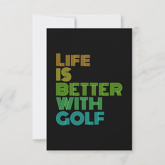 Cartão RSVP A Vida É Melhor Com Golfe (Frente)