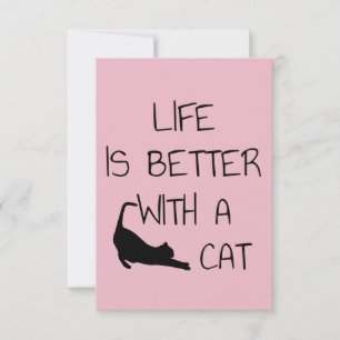 Cartão RSVP A Vida É Melhor Com Um Gato - Amantes de Gatos