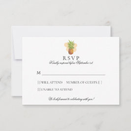 Cartão RSVP Abacaxi tropical | Casamento por Aquarela Insular