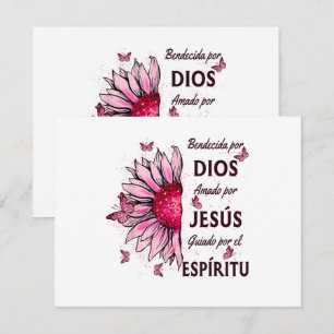 Cartão RSVP Abençoado por Deus Amado por Jesus