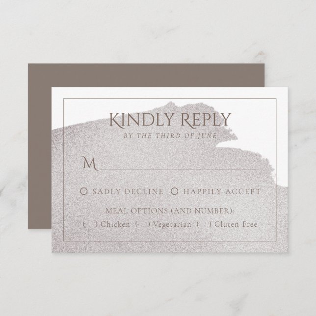 Cartão RSVP Abertura de bege | Árvore de Aquarela Elegante (Frente/Verso)