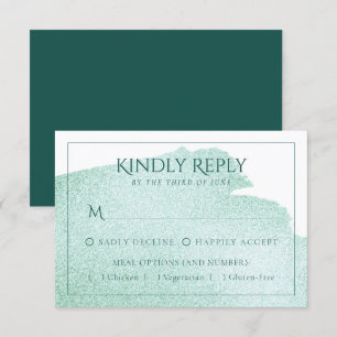 Cartão RSVP Abertura de Verde Opção de entrada Jade Brushbea