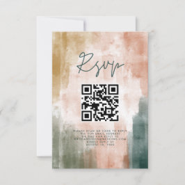 Cartão RSVP Abstrato Modern Fall Boho Wedding
