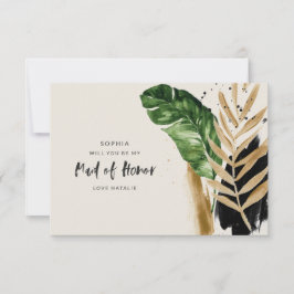 Cartão RSVP Abstrato tropical moderna madrinha de casamento pi