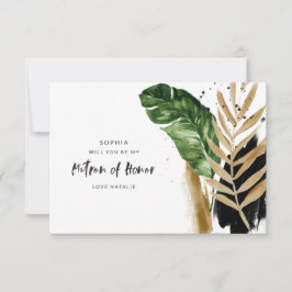 Cartão RSVP Abstrato tropical moderna pintou Matão de Honra