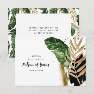 Cartão RSVP Abstrato tropical moderna pintou Matão de Honra