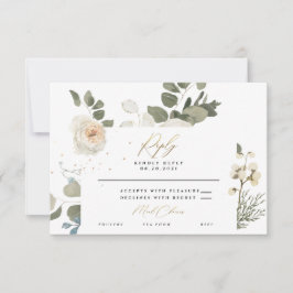 Cartão RSVP Adorável Floral Botânico Folhagem Casamento