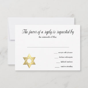 Cartão RSVP Aguarela abstrata colorida de Mitzvah do bastão