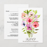 Alegres Penseiras e Flores Silvestres aquareladas 