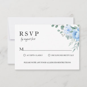 Cartão RSVP Alergia à comida botânica à base de crônica casame