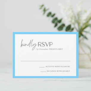 Cartão RSVP Alexis Blue Elegant Modern Wedding