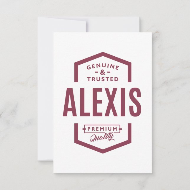 Cartão RSVP Alexis Personalised Name Birthday Gift (Frente)