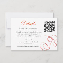 Cartão RSVP Alojamento Detalhado de Rosa Laranja e Rosa Rosa