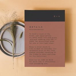 Cartão RSVP Alojamento por Monograma de Faixa de Terracotta Ne