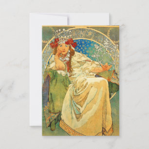 Cartão RSVP Alphonse Mucha Art Nouveau Princess Hyacinth