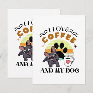 Cartão RSVP Amantes do Café - Eu Amo Café E Meu Cachorro