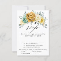 Amarelo Mostarda Floral Sage Verdura Casamento Mod