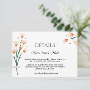 Cartão RSVP Amável prato de detalhes do casamento de flores si