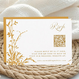 Cartão RSVP Amber Romantic Botanical Arch Garden Fall Wedding