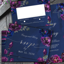 Amethyst Sapphire Navy Jewel Tones Wedding Mail In